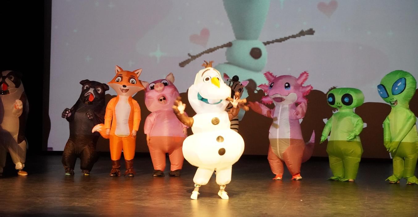 A McFall staff member dresses as Olaf in the Masked Singer special.