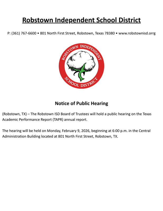 Notice of Public Hearing