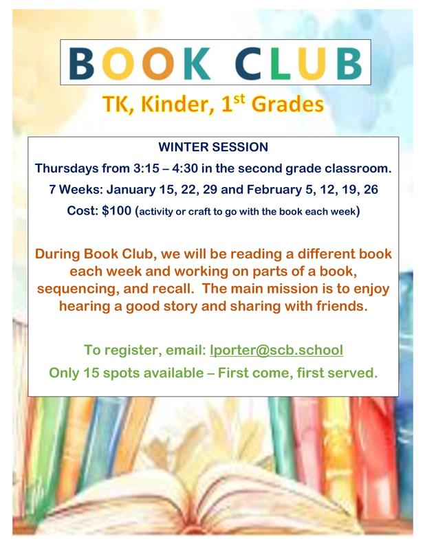 TK - 1st Grade Winter Book Club - Thursdays Starting 1/15