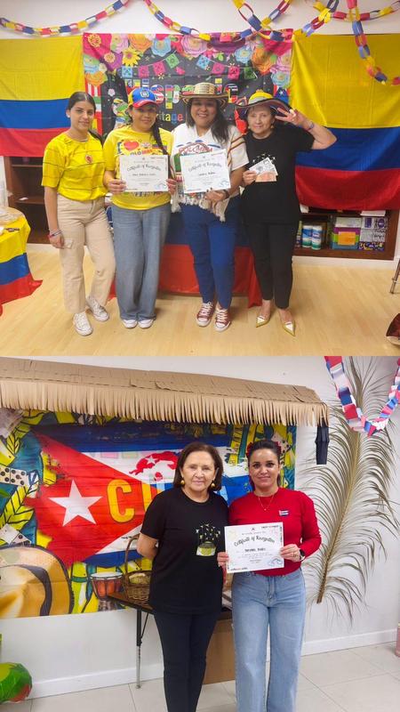 First place winners at hispanic heritage month celebration - Ms Molina and Ms Bodes