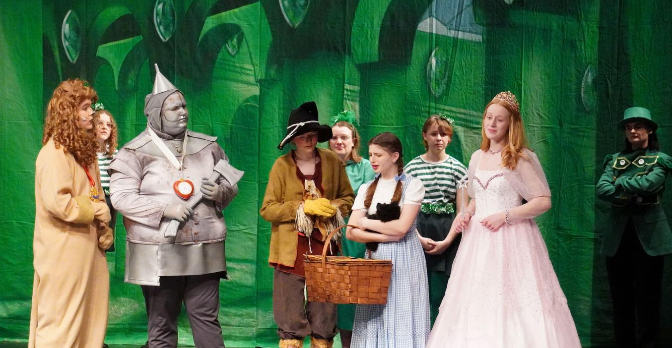 Students perform a scene from the spring musical "Wizard of Oz."