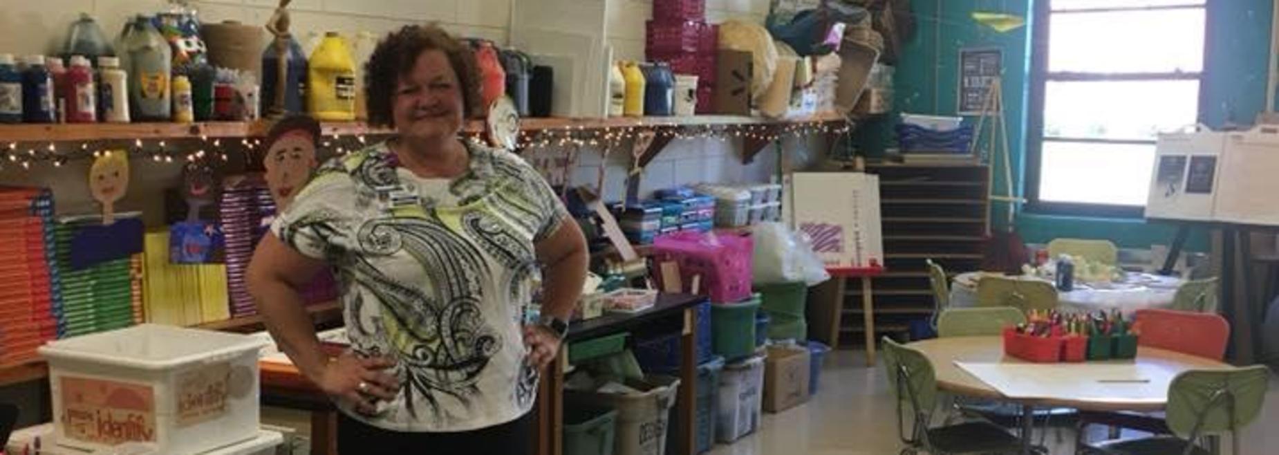 Mrs. Power in her Art Room