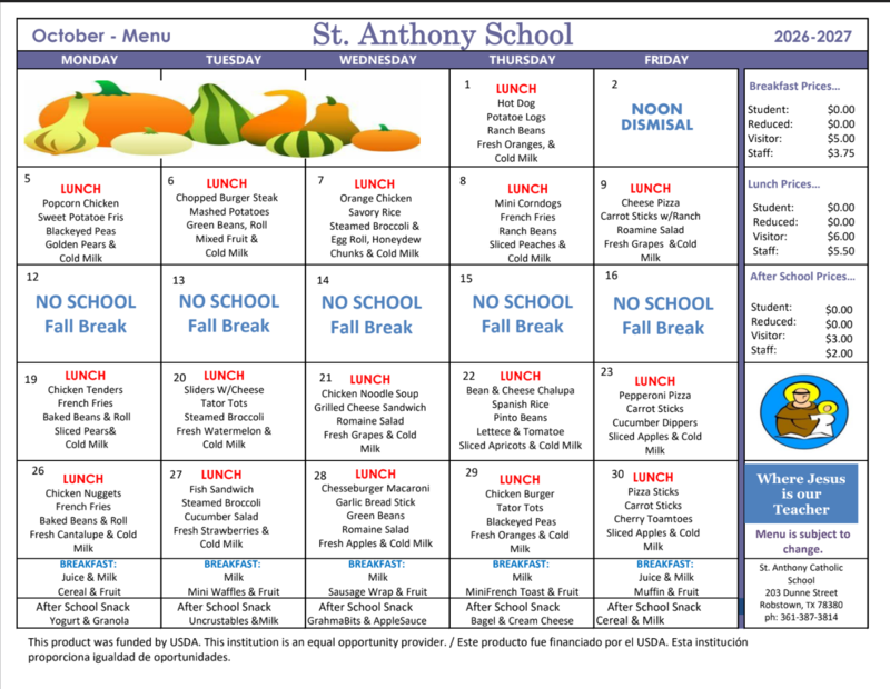 October 2026 Menu Featured Photo