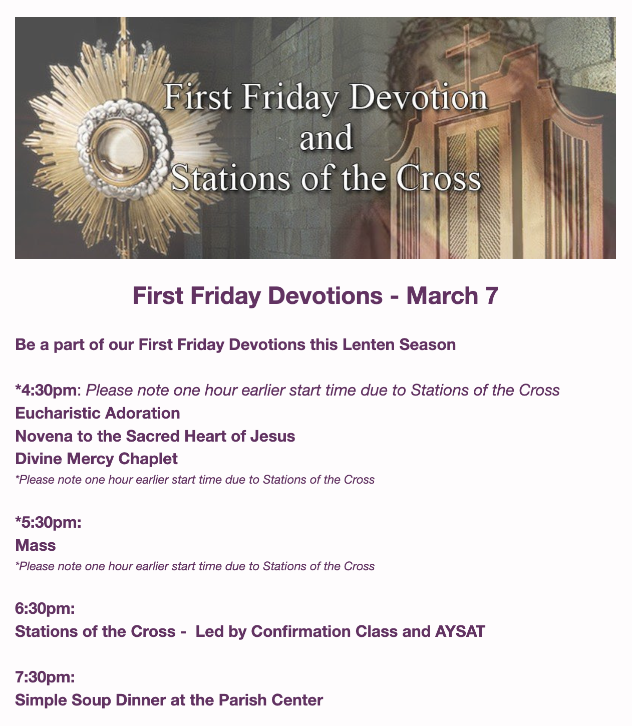 First Friday Devotions