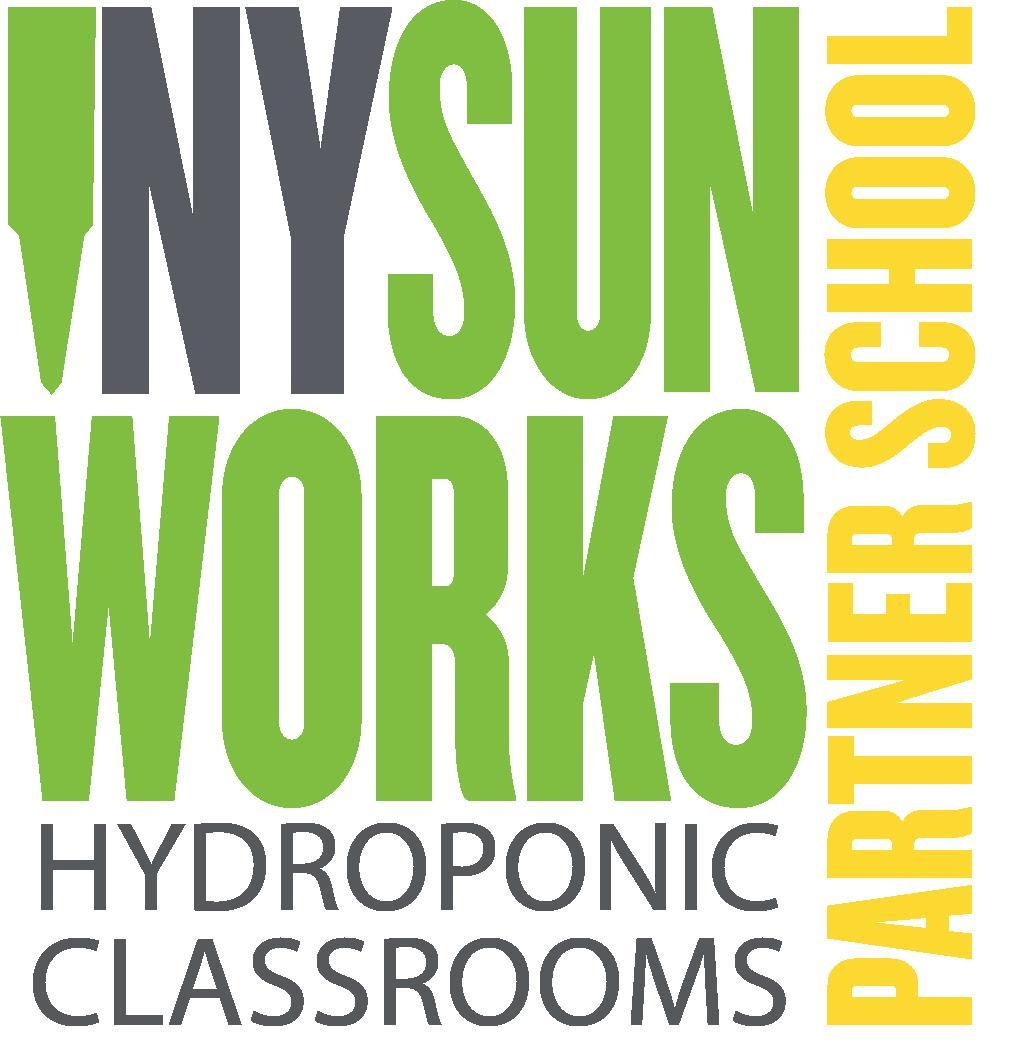 Logo for NY Sun Works, highlighting hydroponic classrooms.