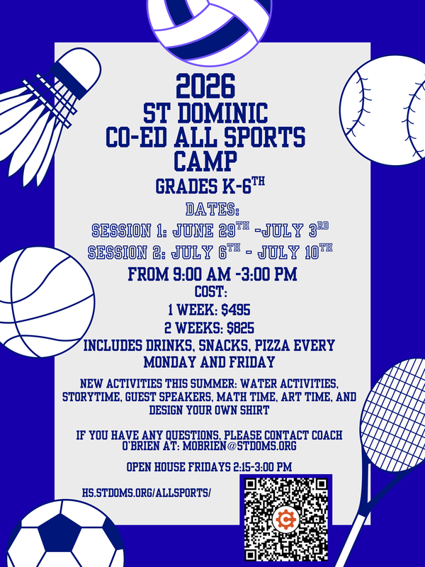 2026 St. Dominic Co-ed All Sports Camp - Grades K-6 Featured Photo