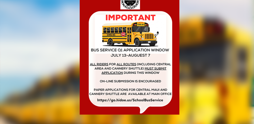 School Bus application for quarter 1 school year 2026-2027