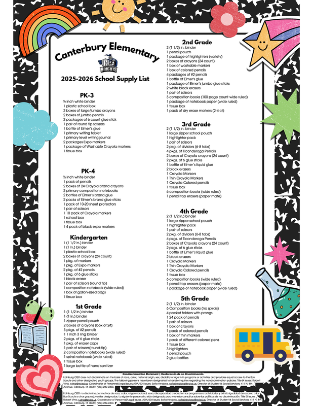 supply list