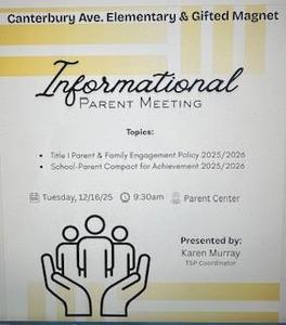 Title 1 Parent Informational MTG - Family Engagement/Compact