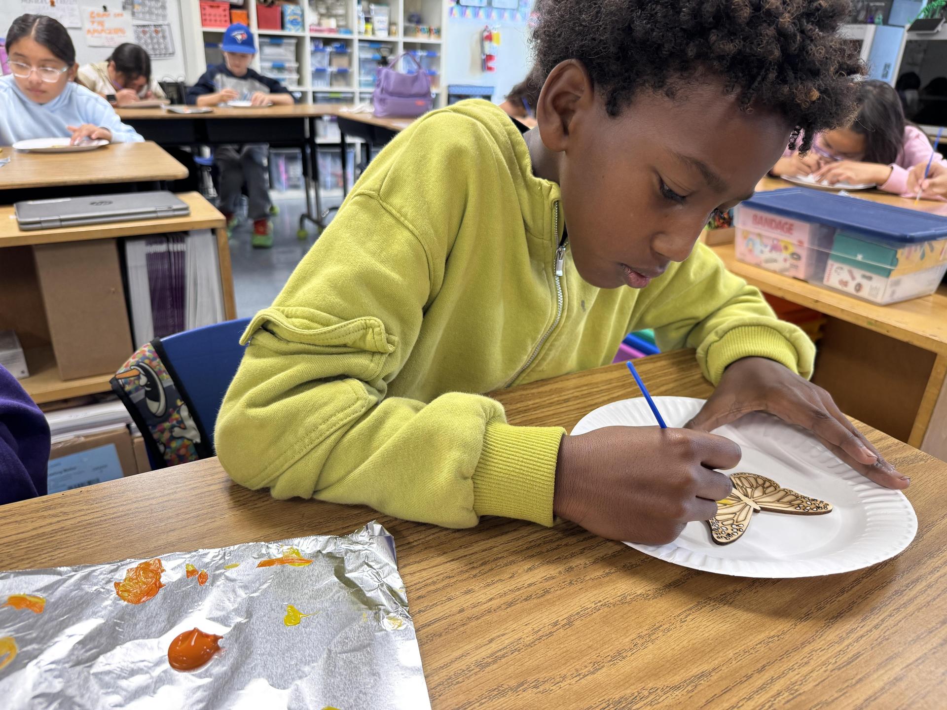 Students working on stewardship project