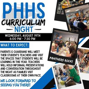 graphic with curriculum night info