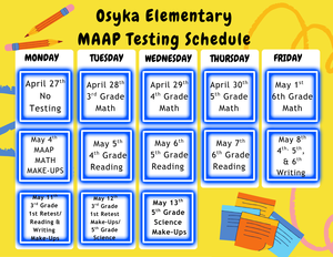 spsd oes test schedule april 2026