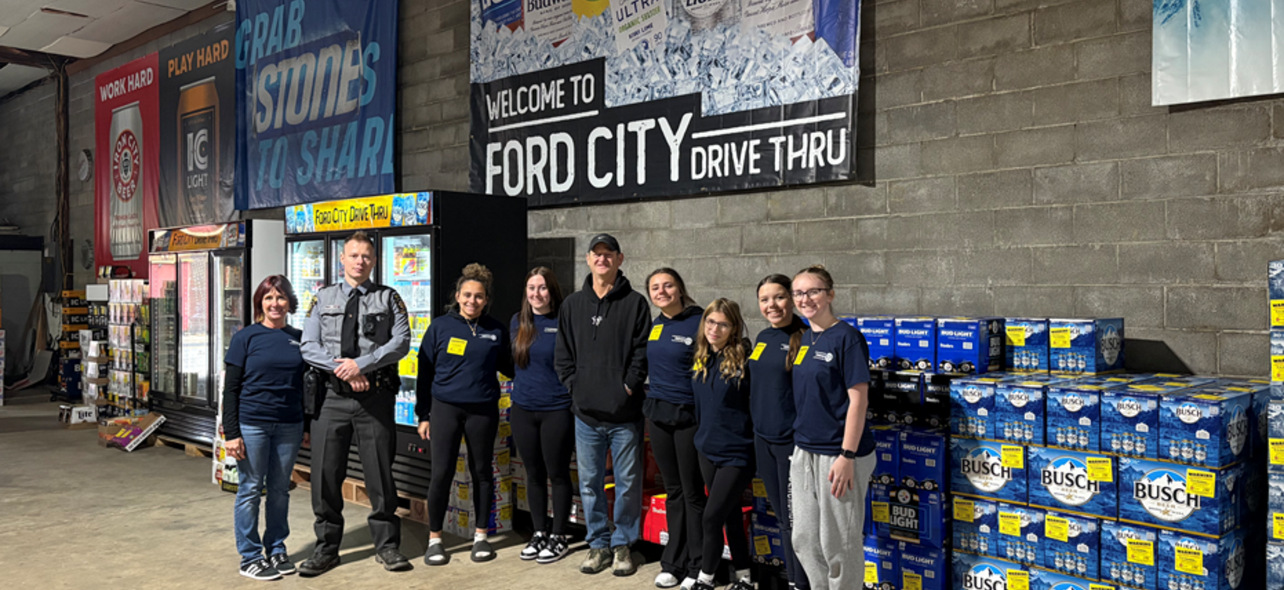 Interact Club partnered with Trooper Rice, Dave Vasbinder (owner of FC Beer & Pop) and the AICDAC to complete Project Sticker Shock.