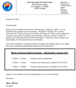 Back to School Night