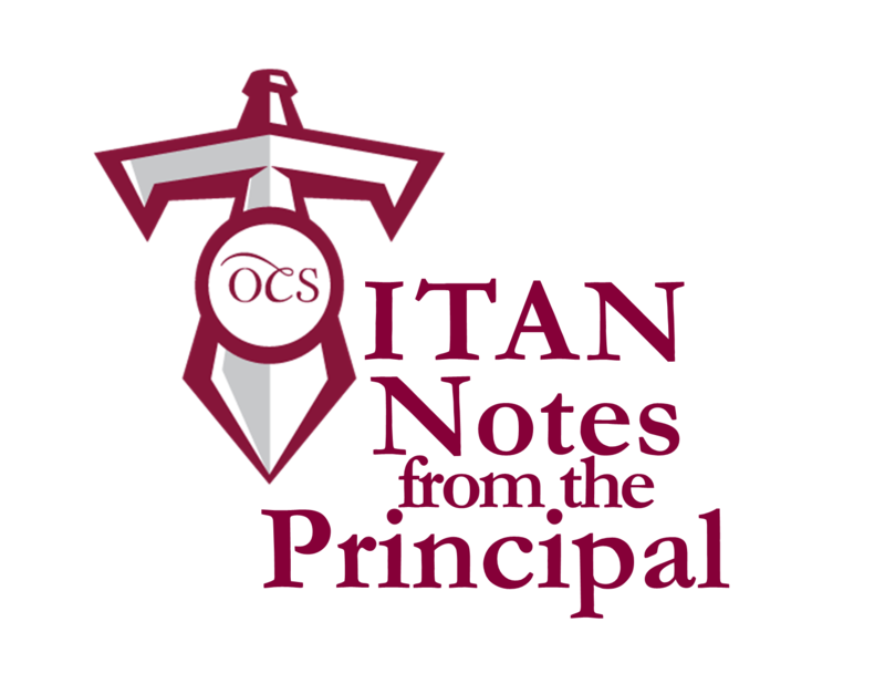 Titan Notes from the Principal logo with Sword