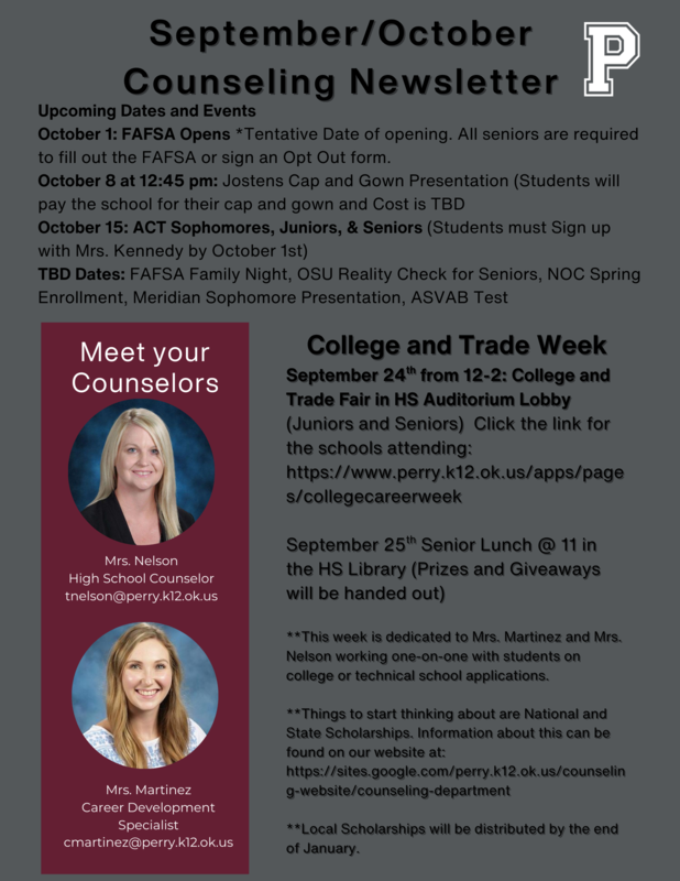 Sept/Oct 2025 PHS School Counselor Newsletter
