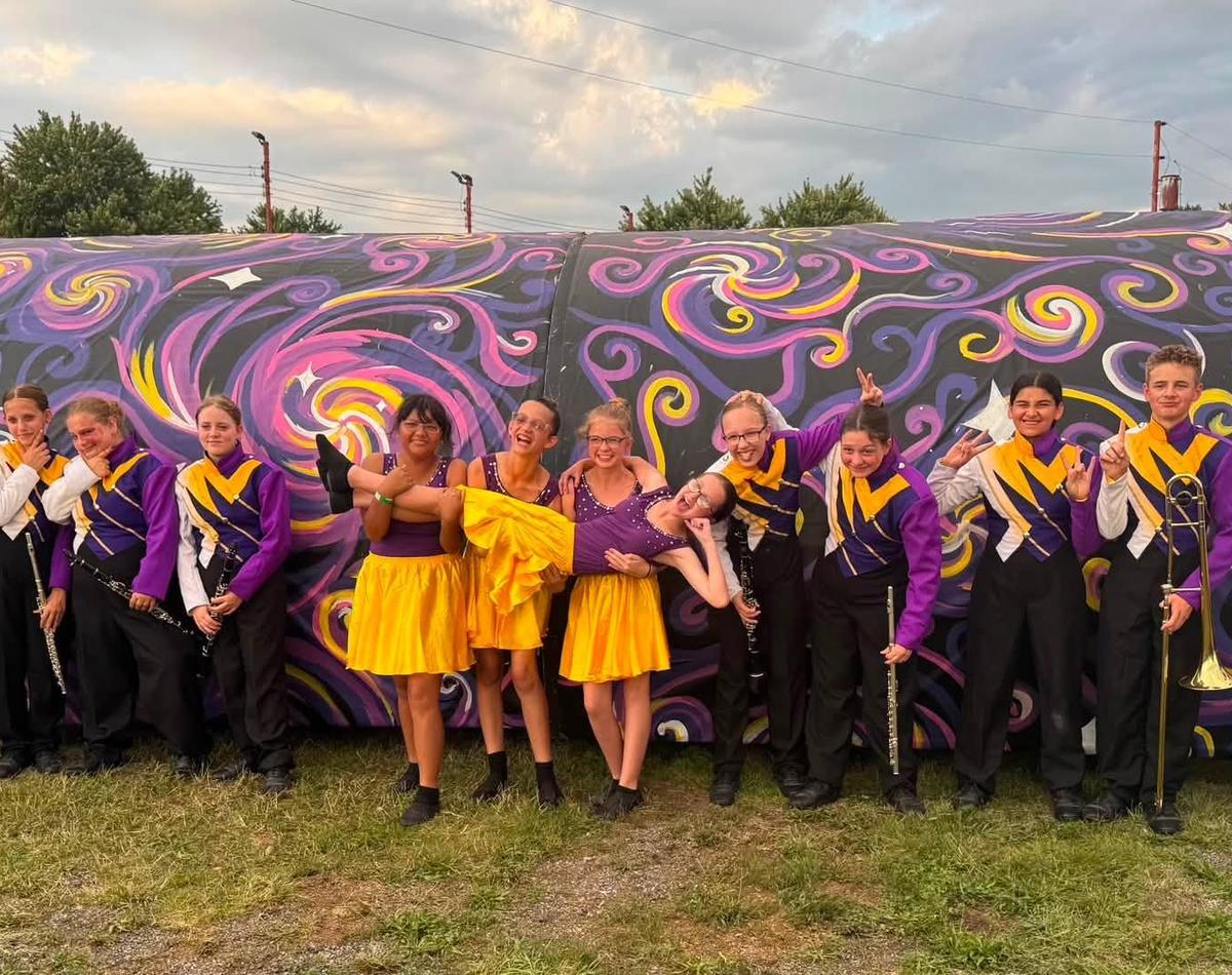 MJH students have fun at a competition with the MHS Marching Giants