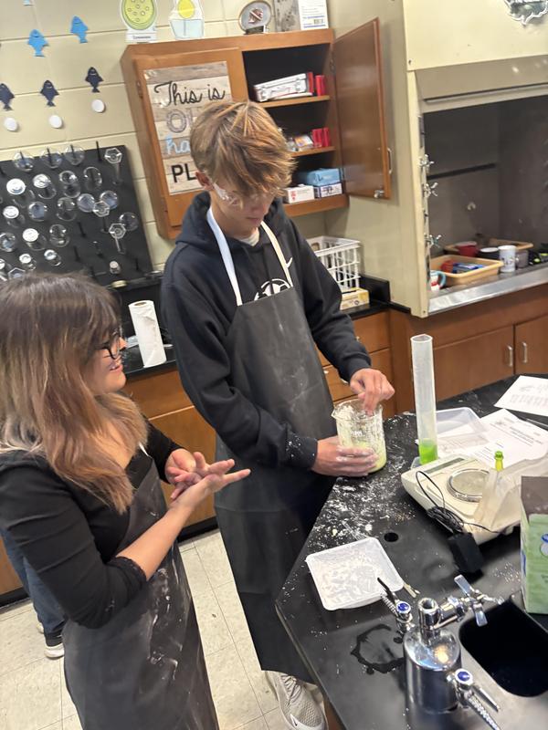students doing the lab experiment