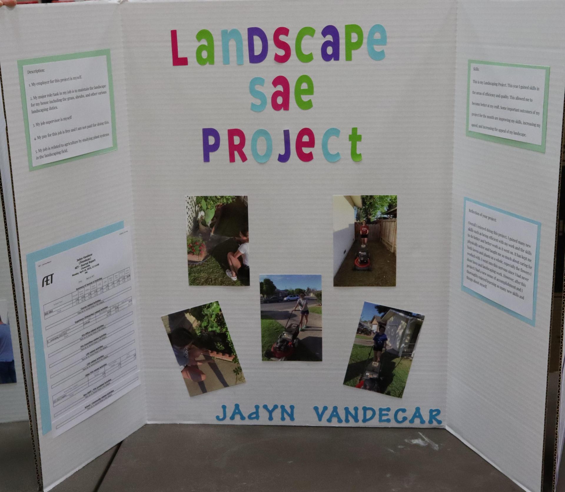 A Supervised Agricultural Experience trifold display