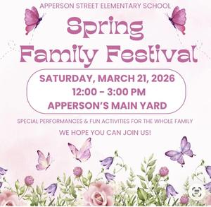 Spring Family Fesitival is March 21st from 12-3PM