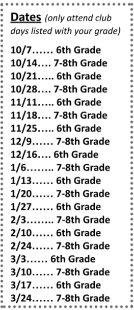 art club dates 25-26