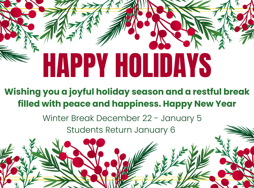 Winter Holiday Information
