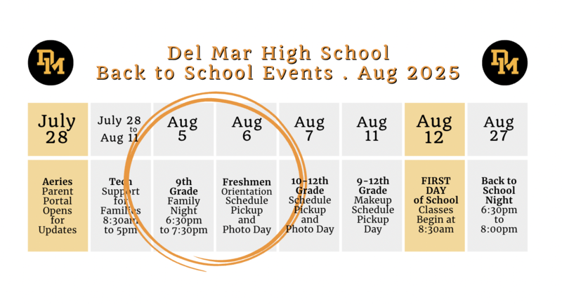 freshman family night aug 5 and orientation aug 6