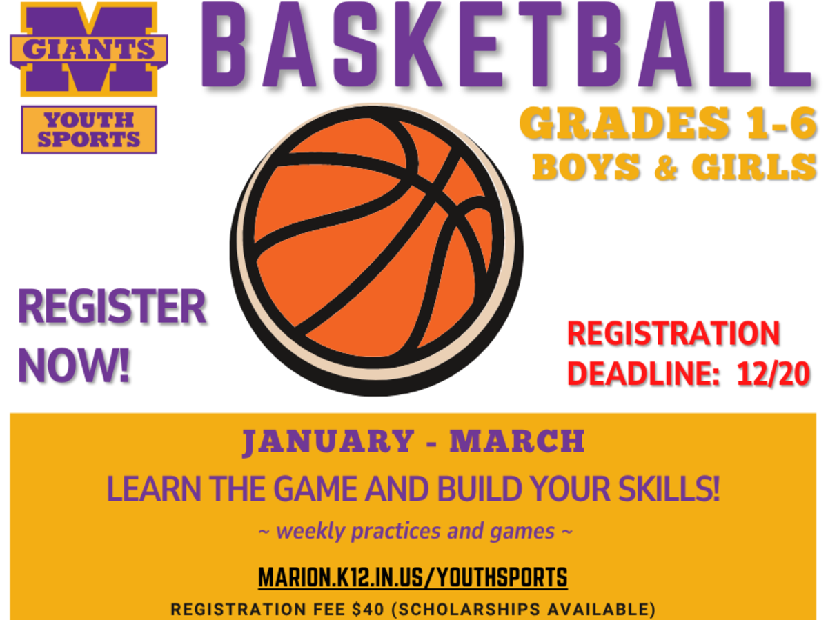 promo graphic - Marion Youth Sports basketball
