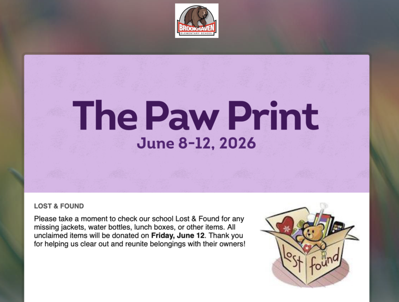 The Paw Print: Week of June 8th