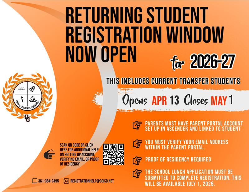 Returning Student Registration NOW OPEN 2026-2027 SY Featured Photo