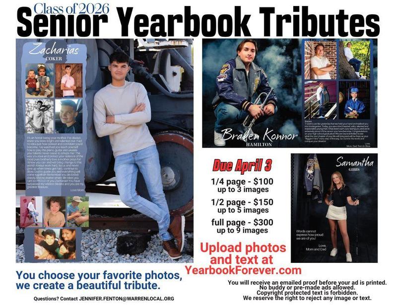 Warren HS Senior Tribute in the Yearbook