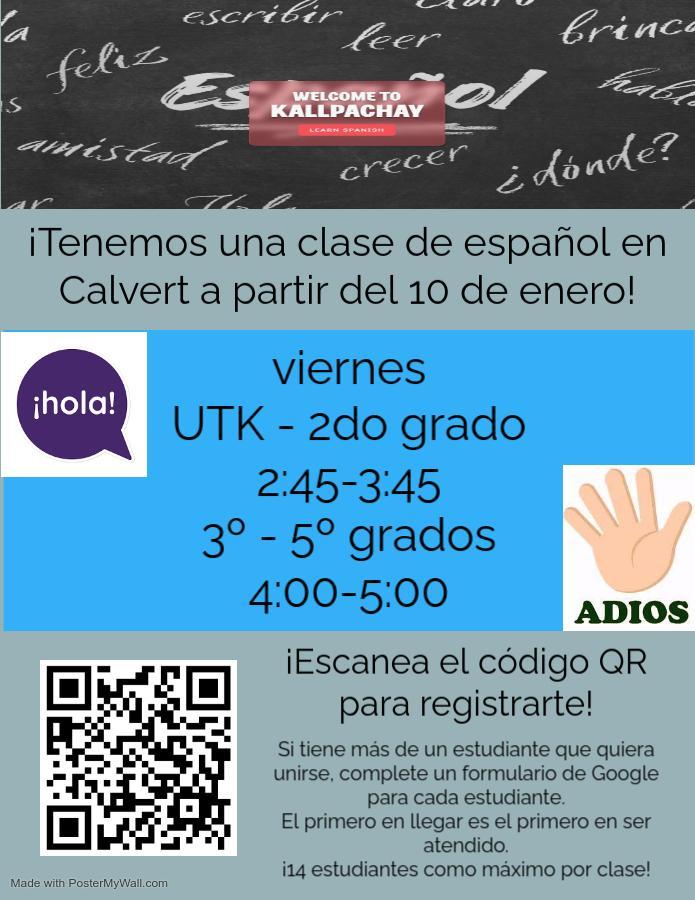 Spanish Class Calvert Charter for Enriched Studies