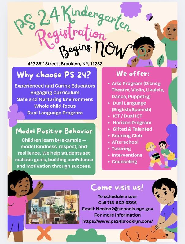 Information about benefits of attending PS 24