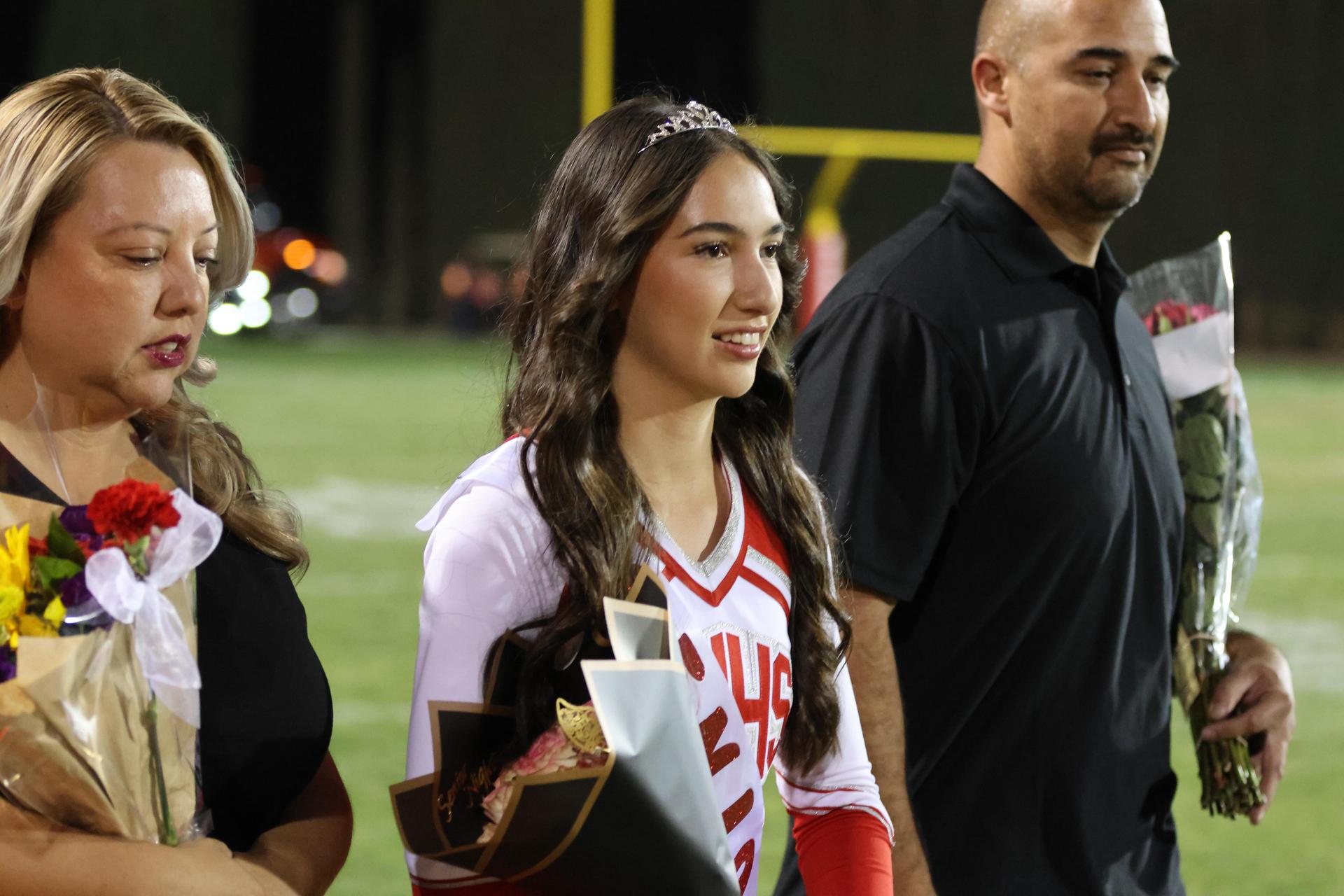 seniors and their escorts celebrating senior night