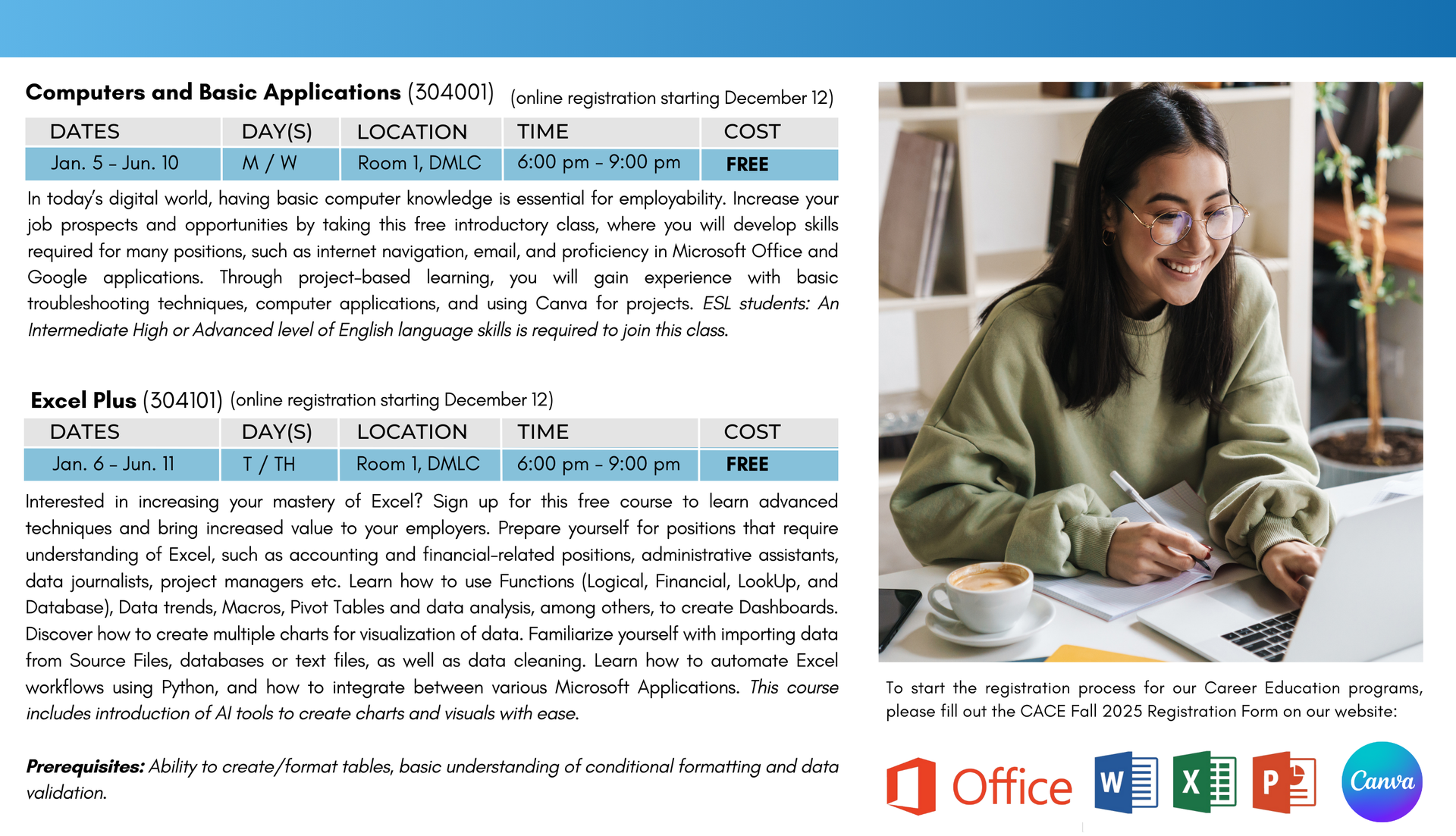 Career Education Registration Information