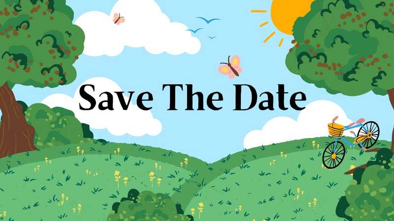 save the date with a summer scene