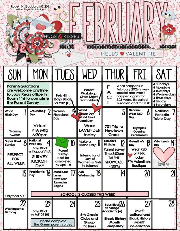 February calendar