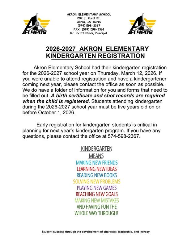 Kindergarten Registration 26-27