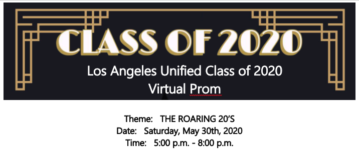 Class of 2020 Virtual Prom Information Featured Photo