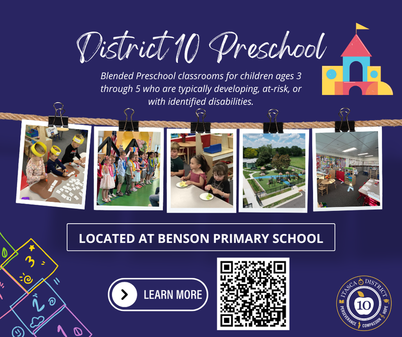 Preschool Graphic with photos of students participating