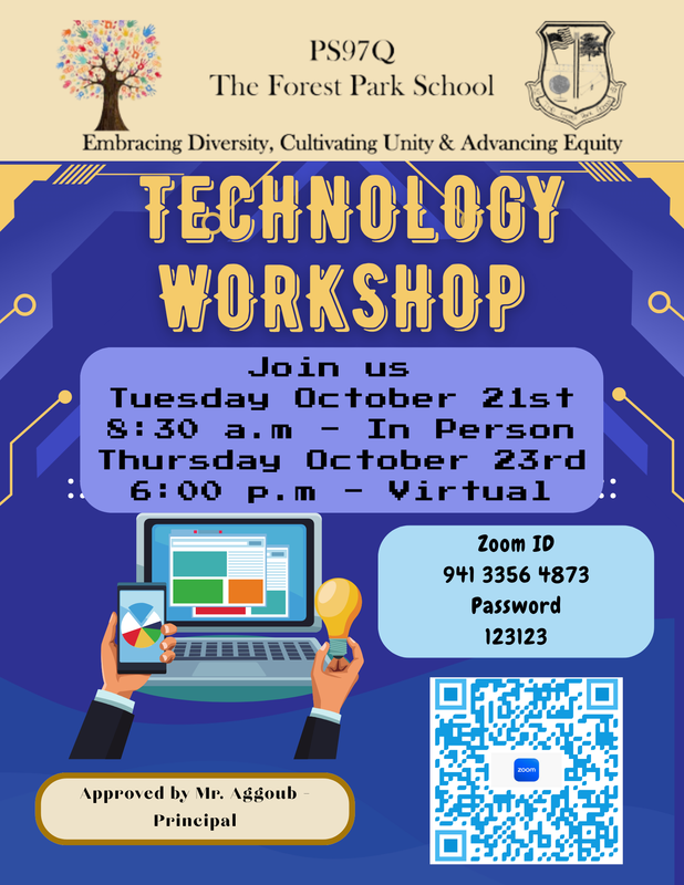 Blue back ground with date and time for bullying workshop