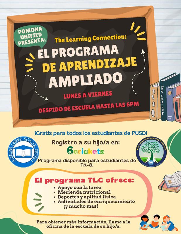 TLC Expanded Learning Flyers for the afterschool program