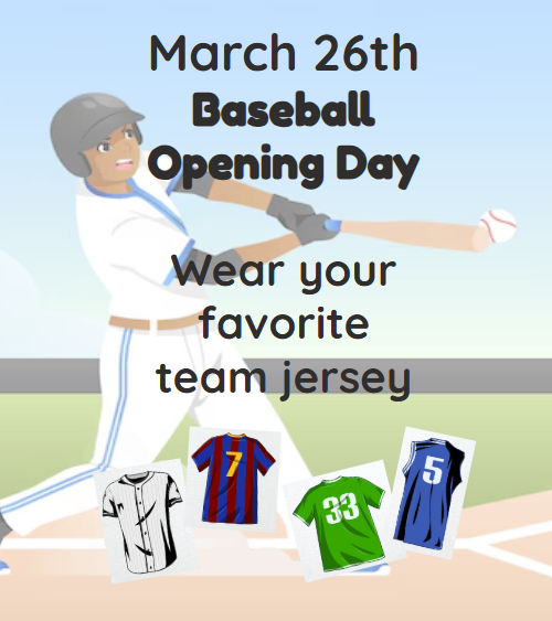 Wear a sports shirt March 26th