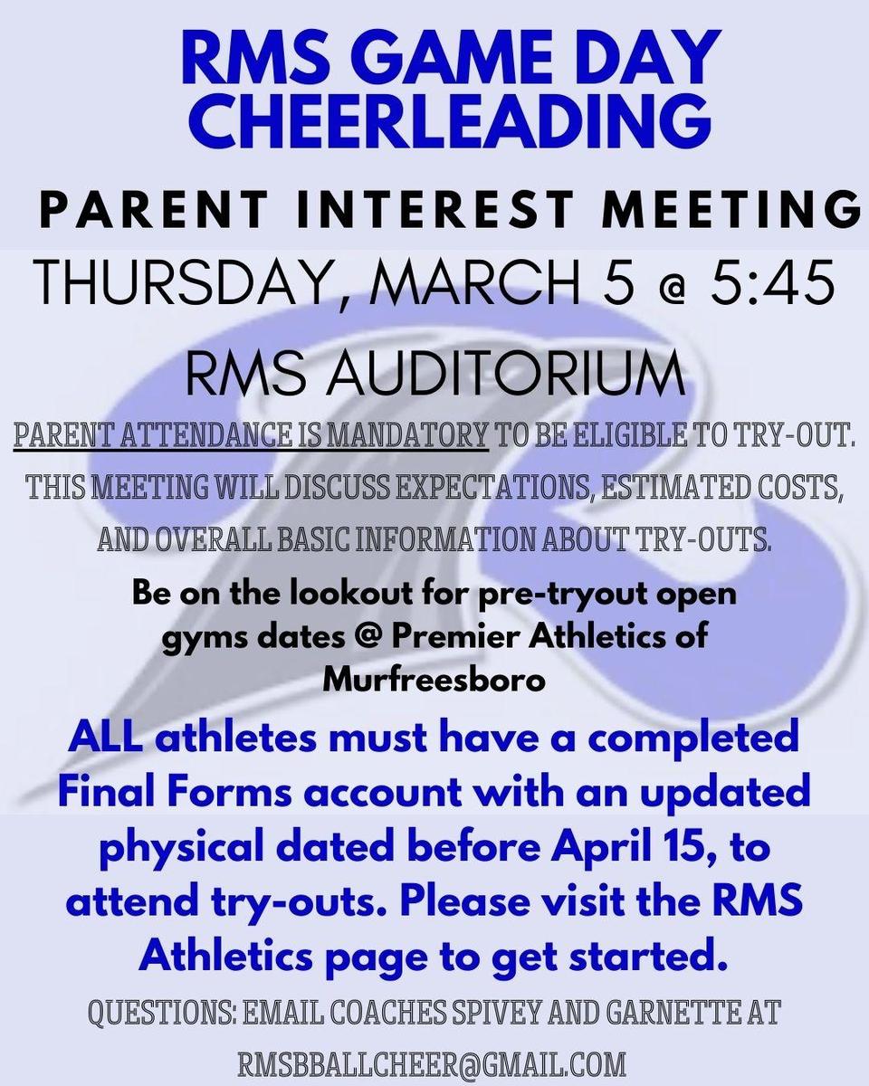 page with parent meeting info