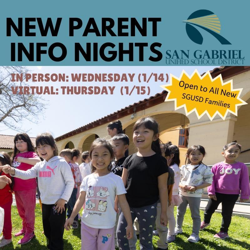Flyer for New Parent Info Night