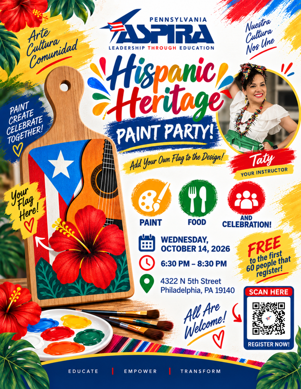 ASPIRA Hispanic Heritage Paint Party Flyer