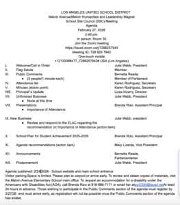 SSC Agenda