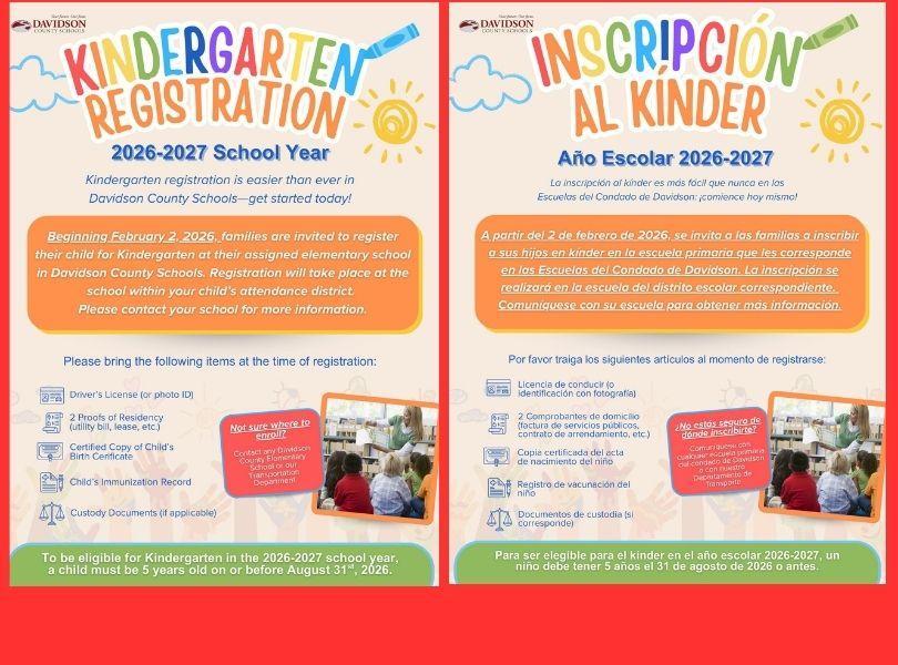 Kindergarten Enrollment 2026-2027