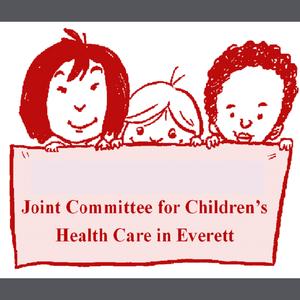 Clip art of three children holding a sign