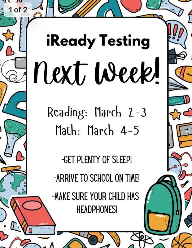 iReady Testing Flyer